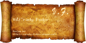 Várady Fodor névjegykártya